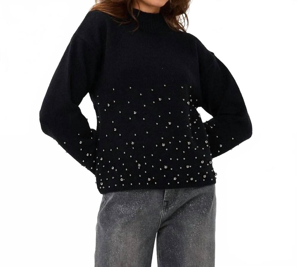 NEW ESQUALO pernille pearl sweater in black
